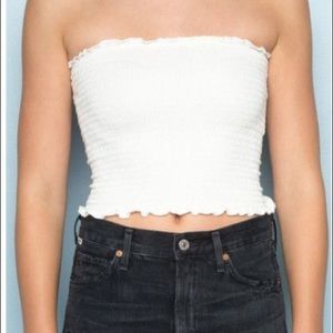 White Brandy Melville Ribbed Tube Top
